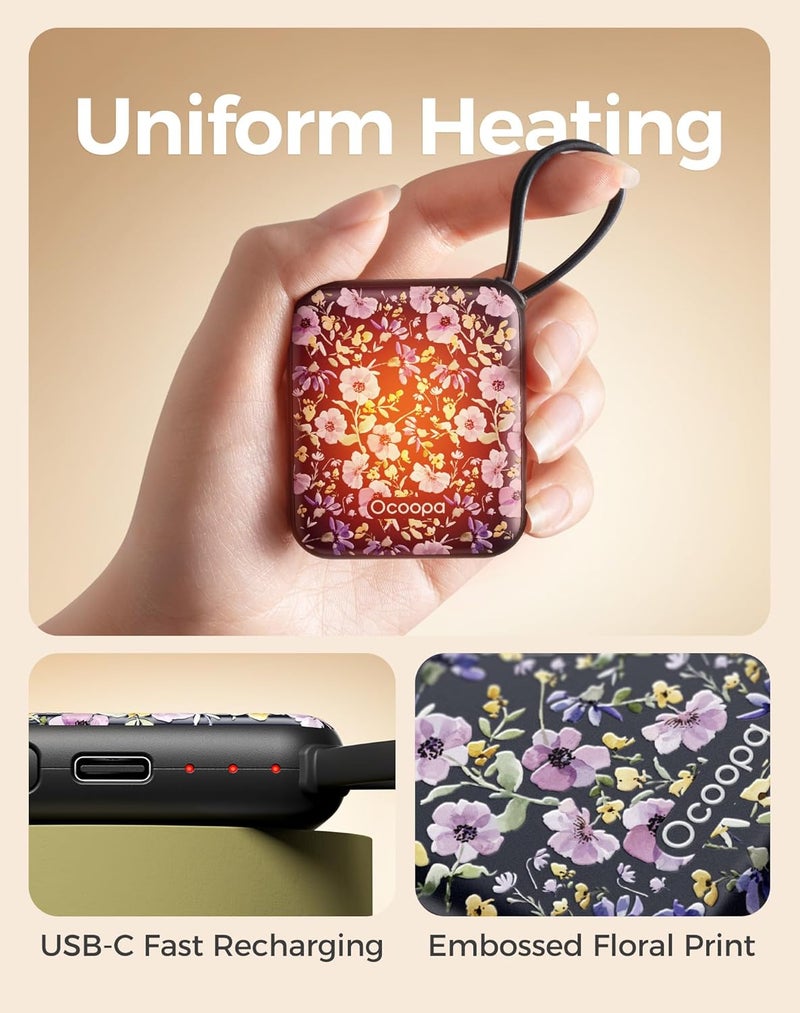 OCOOPA Hand Warmers Rechargeable UT5 Nano – Slim Electric Pocket Heater, Smart Temp Control, 14Hrs Battery, UL Safety, Artists in Bloom Design, Practical Gifts for Women, Christmas, Outdoor, Office - Image 5